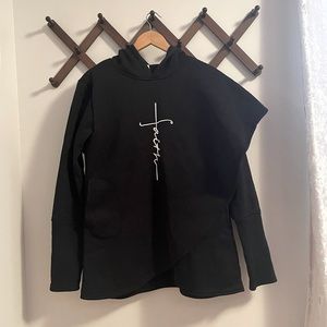 Oversized Black Sweatshirt With Hood